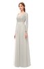 ColsBM Cyan Off White Bridesmaid Dresses Sexy A-line Long Sleeve V-neck Backless Floor Length