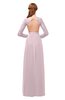 ColsBM Cyan Pale Lilac Bridesmaid Dresses Sexy A-line Long Sleeve V-neck Backless Floor Length