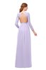 ColsBM Cyan Pastel Lilac Bridesmaid Dresses Sexy A-line Long Sleeve V-neck Backless Floor Length