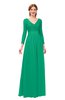 ColsBM Cyan Pepper Green Bridesmaid Dresses Sexy A-line Long Sleeve V-neck Backless Floor Length