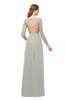 ColsBM Cyan Platinum Bridesmaid Dresses Sexy A-line Long Sleeve V-neck Backless Floor Length