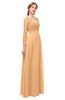 ColsBM Cyan Salmon Buff Bridesmaid Dresses Sexy A-line Long Sleeve V-neck Backless Floor Length