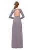 ColsBM Cyan Sea Fog Bridesmaid Dresses Sexy A-line Long Sleeve V-neck Backless Floor Length