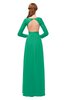 ColsBM Cyan Sea Green Bridesmaid Dresses Sexy A-line Long Sleeve V-neck Backless Floor Length