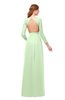 ColsBM Cyan Seacrest Bridesmaid Dresses Sexy A-line Long Sleeve V-neck Backless Floor Length