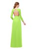 ColsBM Cyan Sharp Green Bridesmaid Dresses Sexy A-line Long Sleeve V-neck Backless Floor Length