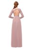 ColsBM Cyan Silver Pink Bridesmaid Dresses Sexy A-line Long Sleeve V-neck Backless Floor Length