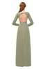 ColsBM Cyan Sponge Bridesmaid Dresses Sexy A-line Long Sleeve V-neck Backless Floor Length