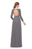 ColsBM Cyan Storm Front Bridesmaid Dresses Sexy A-line Long Sleeve V-neck Backless Floor Length