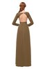 ColsBM Cyan Truffle Bridesmaid Dresses Sexy A-line Long Sleeve V-neck Backless Floor Length