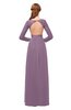 ColsBM Cyan Valerian Bridesmaid Dresses Sexy A-line Long Sleeve V-neck Backless Floor Length