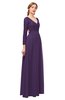 ColsBM Cyan Violet Bridesmaid Dresses Sexy A-line Long Sleeve V-neck Backless Floor Length