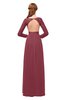 ColsBM Cyan Wine Bridesmaid Dresses Sexy A-line Long Sleeve V-neck Backless Floor Length