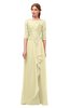 ColsBM Jody Anise Flower Bridesmaid Dresses Elbow Length Sleeve Simple A-line Floor Length Zipper Lace