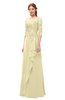 ColsBM Jody Anise Flower Bridesmaid Dresses Elbow Length Sleeve Simple A-line Floor Length Zipper Lace