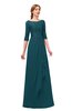ColsBM Jody Blue Green Bridesmaid Dresses Elbow Length Sleeve Simple A-line Floor Length Zipper Lace