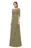 ColsBM Jody Boa Bridesmaid Dresses Elbow Length Sleeve Simple A-line Floor Length Zipper Lace