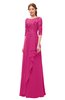 ColsBM Jody Cabaret Bridesmaid Dresses Elbow Length Sleeve Simple A-line Floor Length Zipper Lace