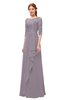 ColsBM Jody Cameo Bridesmaid Dresses Elbow Length Sleeve Simple A-line Floor Length Zipper Lace