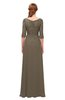 ColsBM Jody Carafe Brown Bridesmaid Dresses Elbow Length Sleeve Simple A-line Floor Length Zipper Lace
