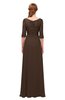 ColsBM Jody Copper Bridesmaid Dresses Elbow Length Sleeve Simple A-line Floor Length Zipper Lace