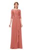 ColsBM Jody Crabapple Bridesmaid Dresses Elbow Length Sleeve Simple A-line Floor Length Zipper Lace