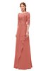 ColsBM Jody Crabapple Bridesmaid Dresses Elbow Length Sleeve Simple A-line Floor Length Zipper Lace