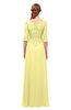 ColsBM Jody Daffodil Bridesmaid Dresses Elbow Length Sleeve Simple A-line Floor Length Zipper Lace