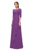 ColsBM Jody Dahlia Bridesmaid Dresses Elbow Length Sleeve Simple A-line Floor Length Zipper Lace