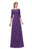 ColsBM Jody Dark Purple Bridesmaid Dresses Elbow Length Sleeve Simple A-line Floor Length Zipper Lace