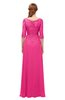 ColsBM Jody Fandango Pink Bridesmaid Dresses Elbow Length Sleeve Simple A-line Floor Length Zipper Lace