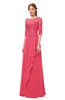 ColsBM Jody Guava Bridesmaid Dresses Elbow Length Sleeve Simple A-line Floor Length Zipper Lace