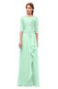 ColsBM Jody Honeydew Bridesmaid Dresses Elbow Length Sleeve Simple A-line Floor Length Zipper Lace