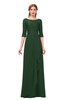 ColsBM Jody Hunter Green Bridesmaid Dresses Elbow Length Sleeve Simple A-line Floor Length Zipper Lace