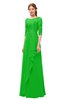 ColsBM Jody Jasmine Green Bridesmaid Dresses Elbow Length Sleeve Simple A-line Floor Length Zipper Lace