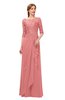 ColsBM Jody Lantana Bridesmaid Dresses Elbow Length Sleeve Simple A-line Floor Length Zipper Lace