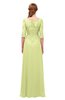 ColsBM Jody Lime Sherbet Bridesmaid Dresses Elbow Length Sleeve Simple A-line Floor Length Zipper Lace
