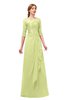 ColsBM Jody Lime Sherbet Bridesmaid Dresses Elbow Length Sleeve Simple A-line Floor Length Zipper Lace