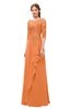 ColsBM Jody Mango Bridesmaid Dresses Elbow Length Sleeve Simple A-line Floor Length Zipper Lace