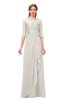ColsBM Jody Off White Bridesmaid Dresses Elbow Length Sleeve Simple A-line Floor Length Zipper Lace
