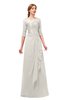 ColsBM Jody Off White Bridesmaid Dresses Elbow Length Sleeve Simple A-line Floor Length Zipper Lace