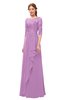 ColsBM Jody Orchid Bridesmaid Dresses Elbow Length Sleeve Simple A-line Floor Length Zipper Lace