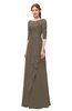 ColsBM Jody Otter Bridesmaid Dresses Elbow Length Sleeve Simple A-line Floor Length Zipper Lace