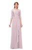 ColsBM Jody Pale Lilac Bridesmaid Dresses Elbow Length Sleeve Simple A-line Floor Length Zipper Lace