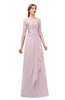 ColsBM Jody Pale Lilac Bridesmaid Dresses Elbow Length Sleeve Simple A-line Floor Length Zipper Lace
