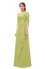 ColsBM Jody Pistachio Bridesmaid Dresses Elbow Length Sleeve Simple A-line Floor Length Zipper Lace