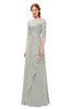 ColsBM Jody Platinum Bridesmaid Dresses Elbow Length Sleeve Simple A-line Floor Length Zipper Lace