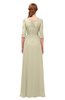 ColsBM Jody Putty Bridesmaid Dresses Elbow Length Sleeve Simple A-line Floor Length Zipper Lace