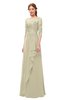 ColsBM Jody Putty Bridesmaid Dresses Elbow Length Sleeve Simple A-line Floor Length Zipper Lace