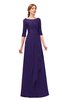 ColsBM Jody Royal Purple Bridesmaid Dresses Elbow Length Sleeve Simple A-line Floor Length Zipper Lace